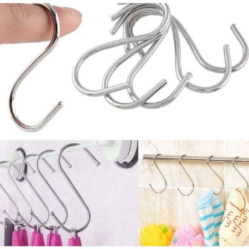 🪝Bán Sỉ_ 100 Cái Móc S Treo đồ (dài 6cm)