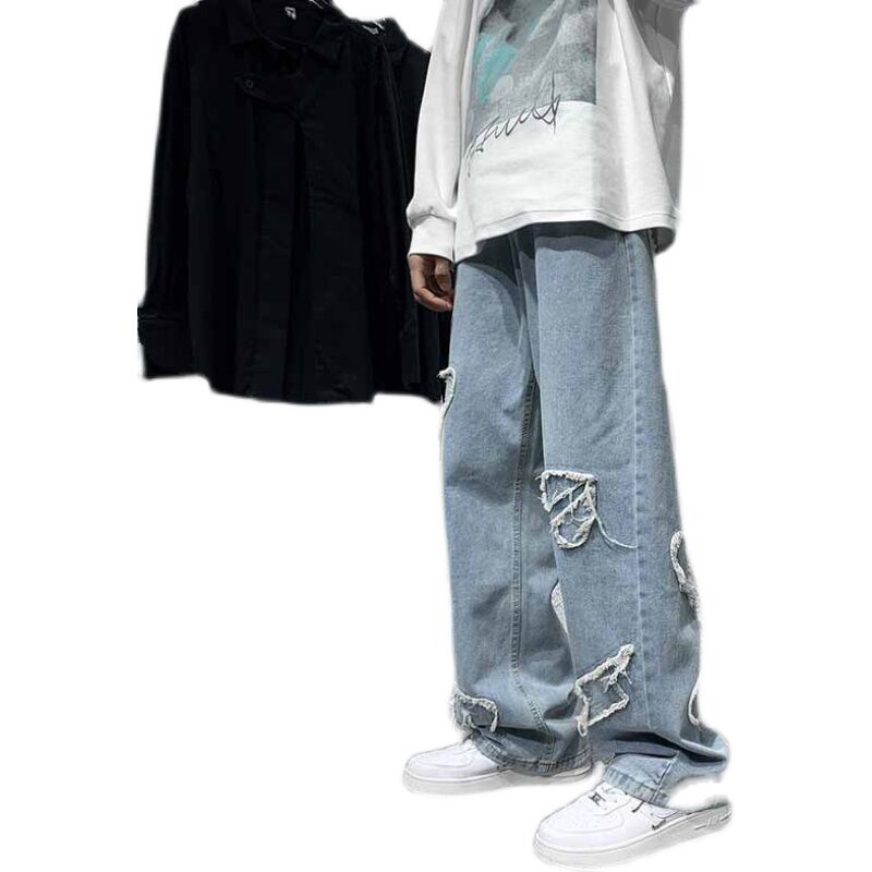 Quần Bò Ống Đứng Xuân Hè Quần Trào Lưu Cổ Điển Đẹp Trai Cá Tính Hiphop Thương Hiệu Sành Điệu Nổi Tiếng Trên Mạng Instagram Rộng Rãi Cảm Giác Rủ Xuống Cho Nam