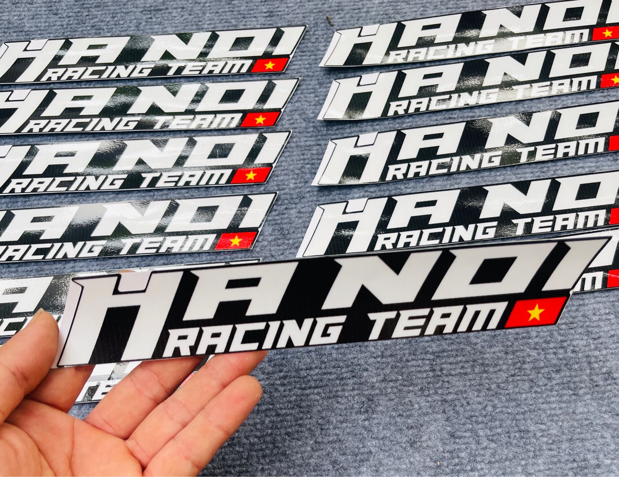 Tem Ha Noi Racing Kích Thước 20cm Trang Trí Xe