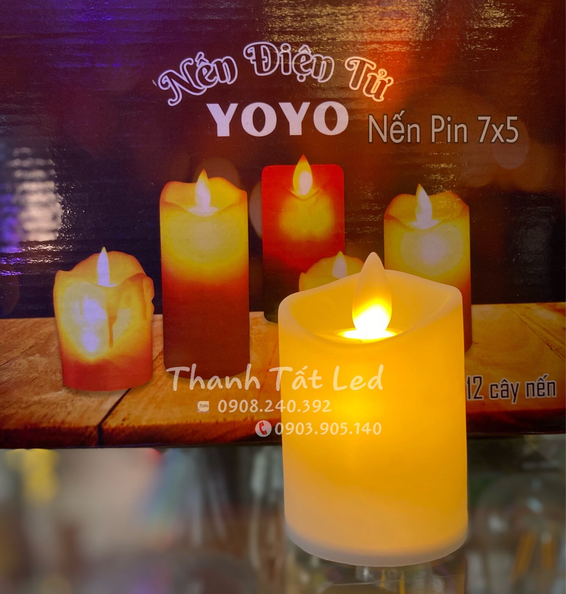 Nến điện tử tim lắc cao cấp (ĐÃ KÈM PIN)