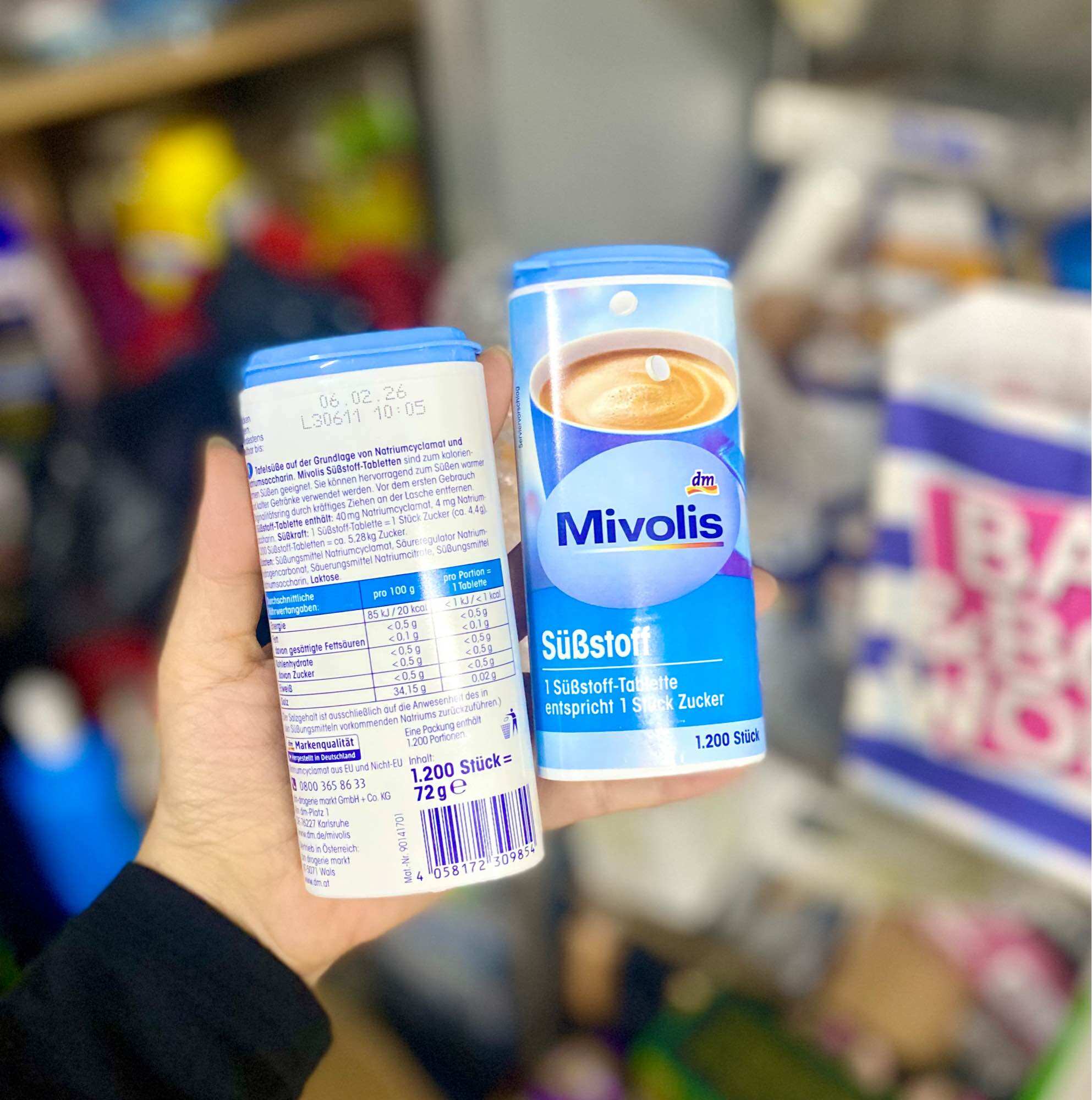 Viên đường ăn kiêng Mivolis Đức (hộp 1200 viên)