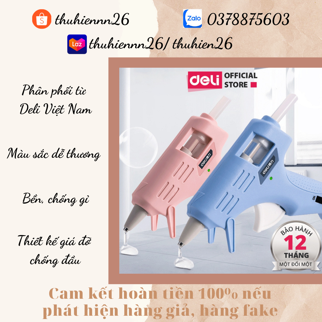 Súng bắn keo nến silicon deli 20w/40w- an toàn, nhỏ