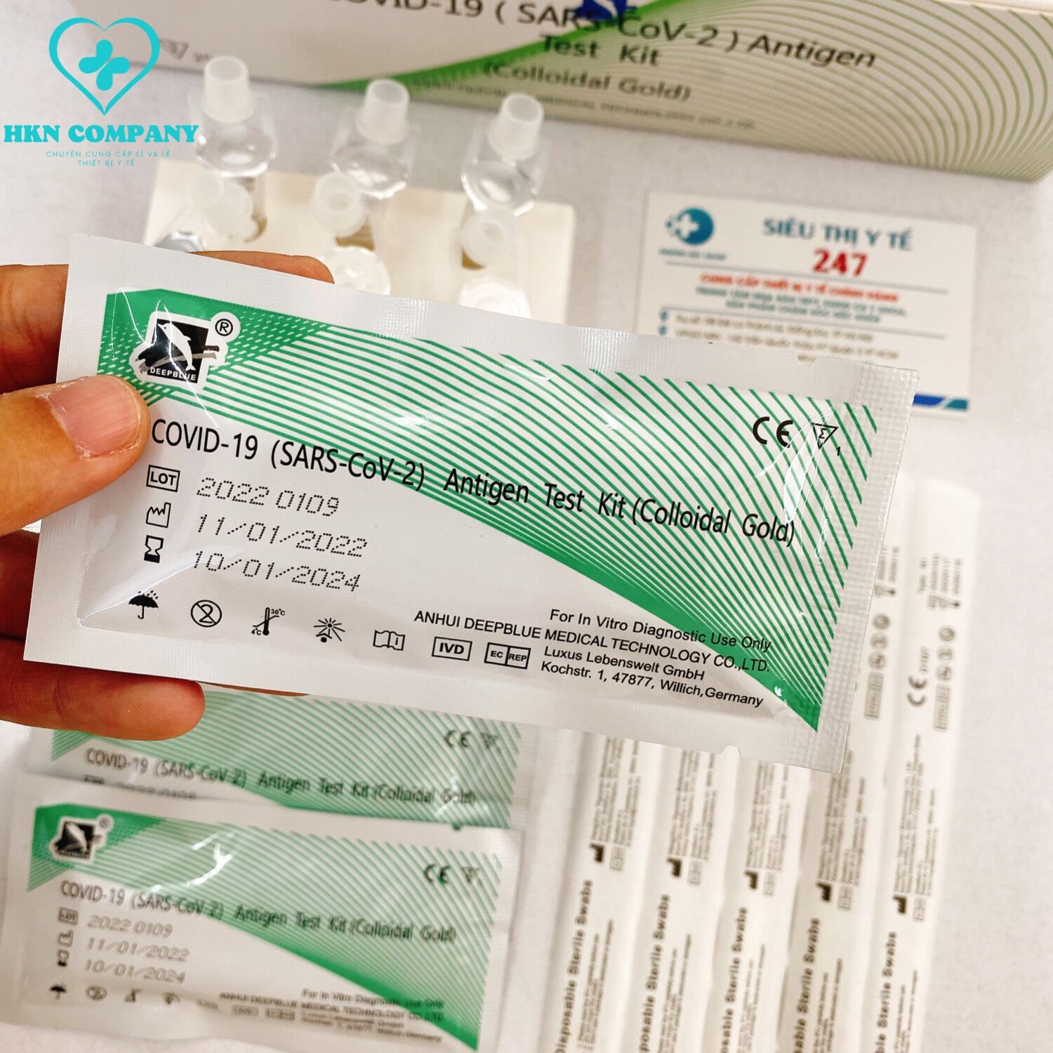 Kit test nhanh covid colloidal gold 10k/bộ hsd 2024
