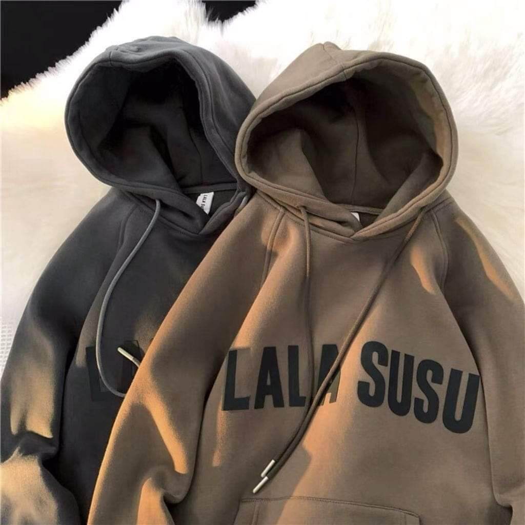 Áo nỉ,áo hoodie lala susu form rộng mũ 2 lớp unisex