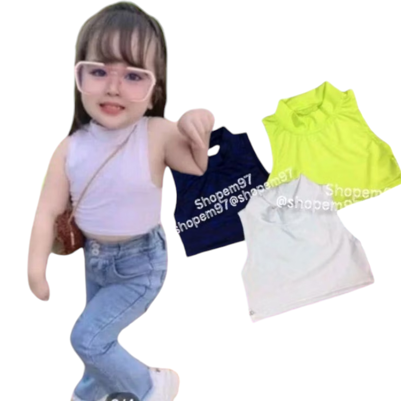 Áo kiểu cổ lọ xinh cho bé
