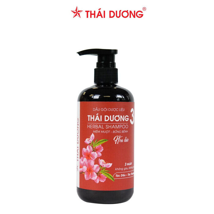 [HCM][HOT] Dầu gội dược liệu Thái Dương 3 Hương Hoa Đào(500ml) - Mềm mượt và giảm gàu chống ngứa