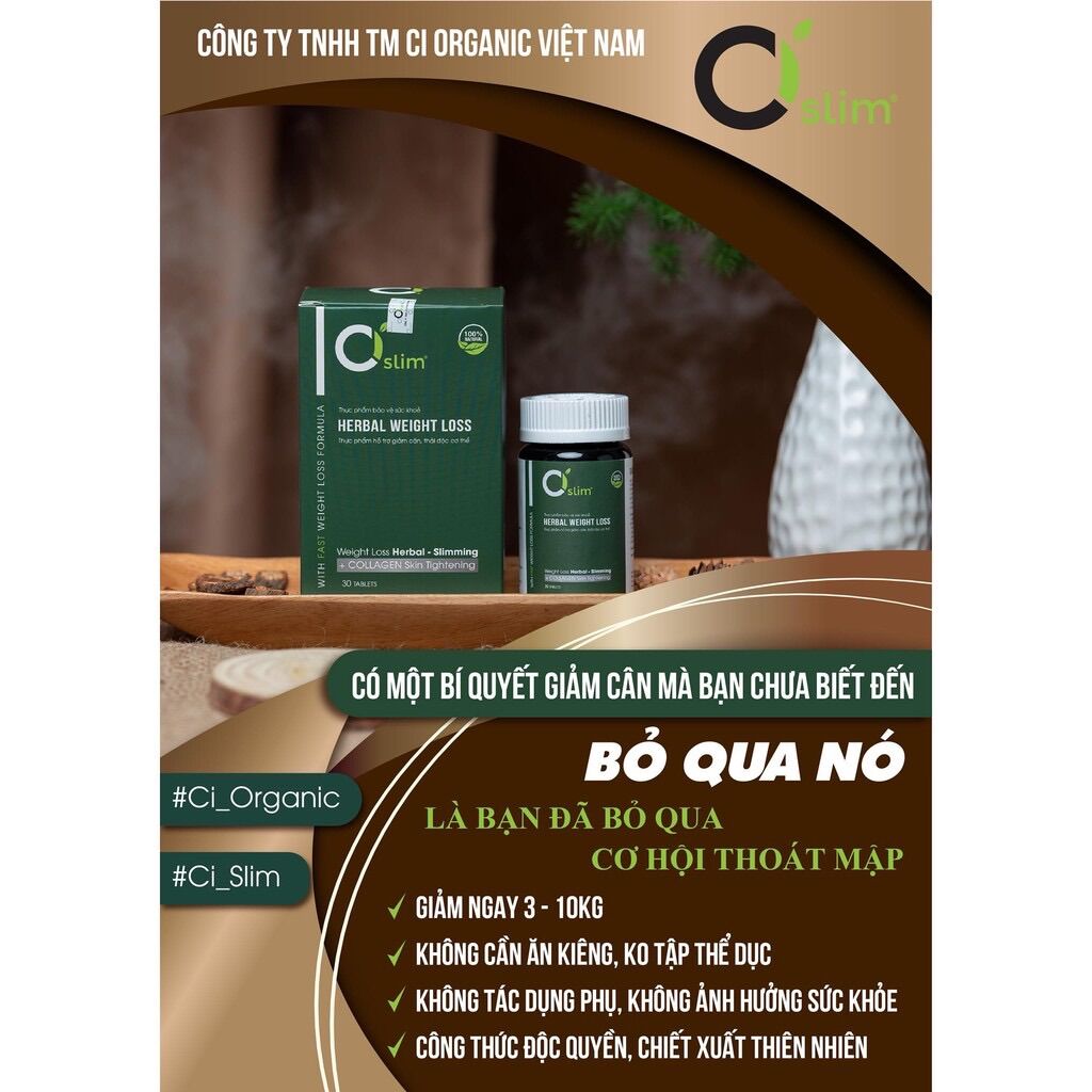 Giảm cân thảo dược Cislim Organic chính hãng