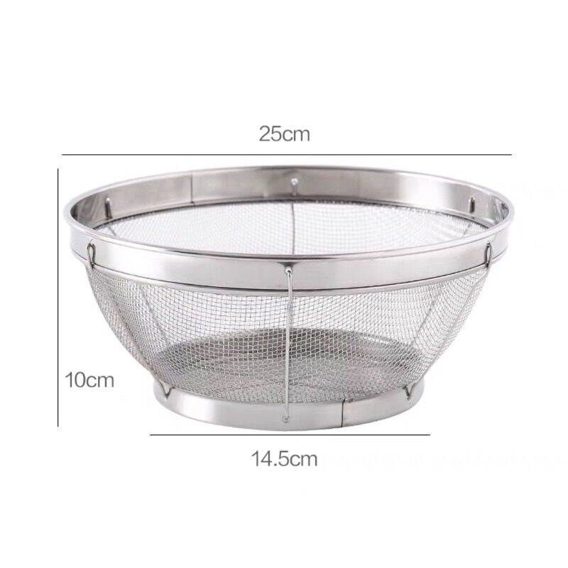 Rổ lưới inox 25cm có viền cao cấp