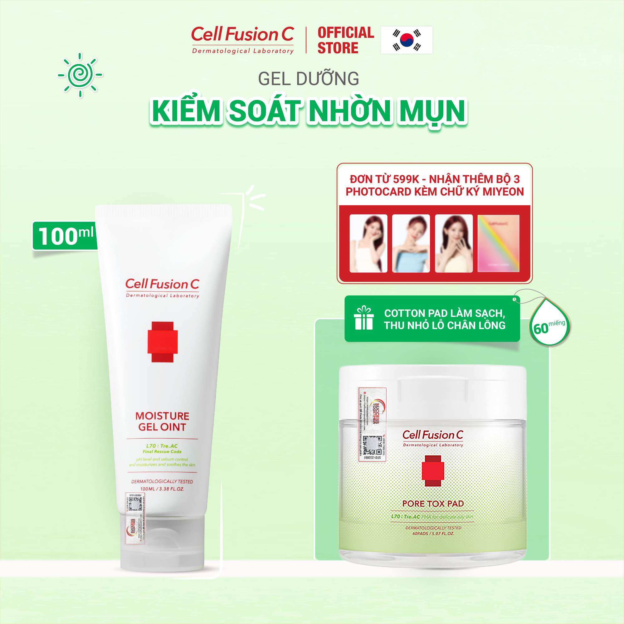 Gel dưỡng da cân bằng da cell fusion c moisture gel oint