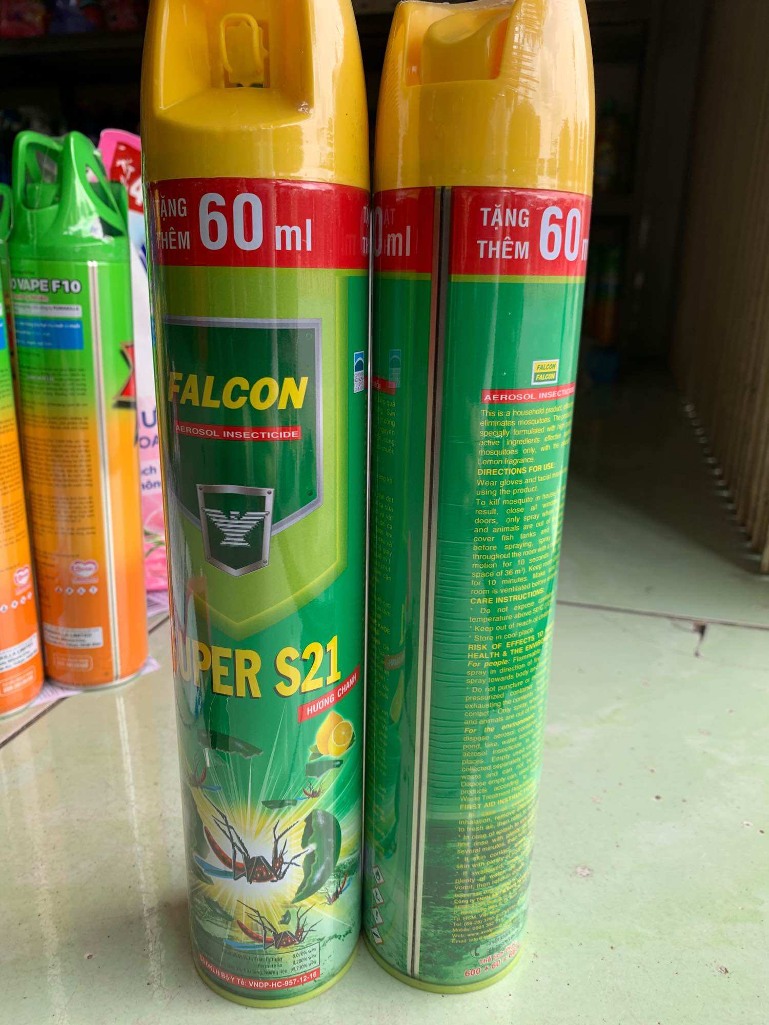 Bình xịt côn trùng falcon chai 600ml tặng thêm 60ml