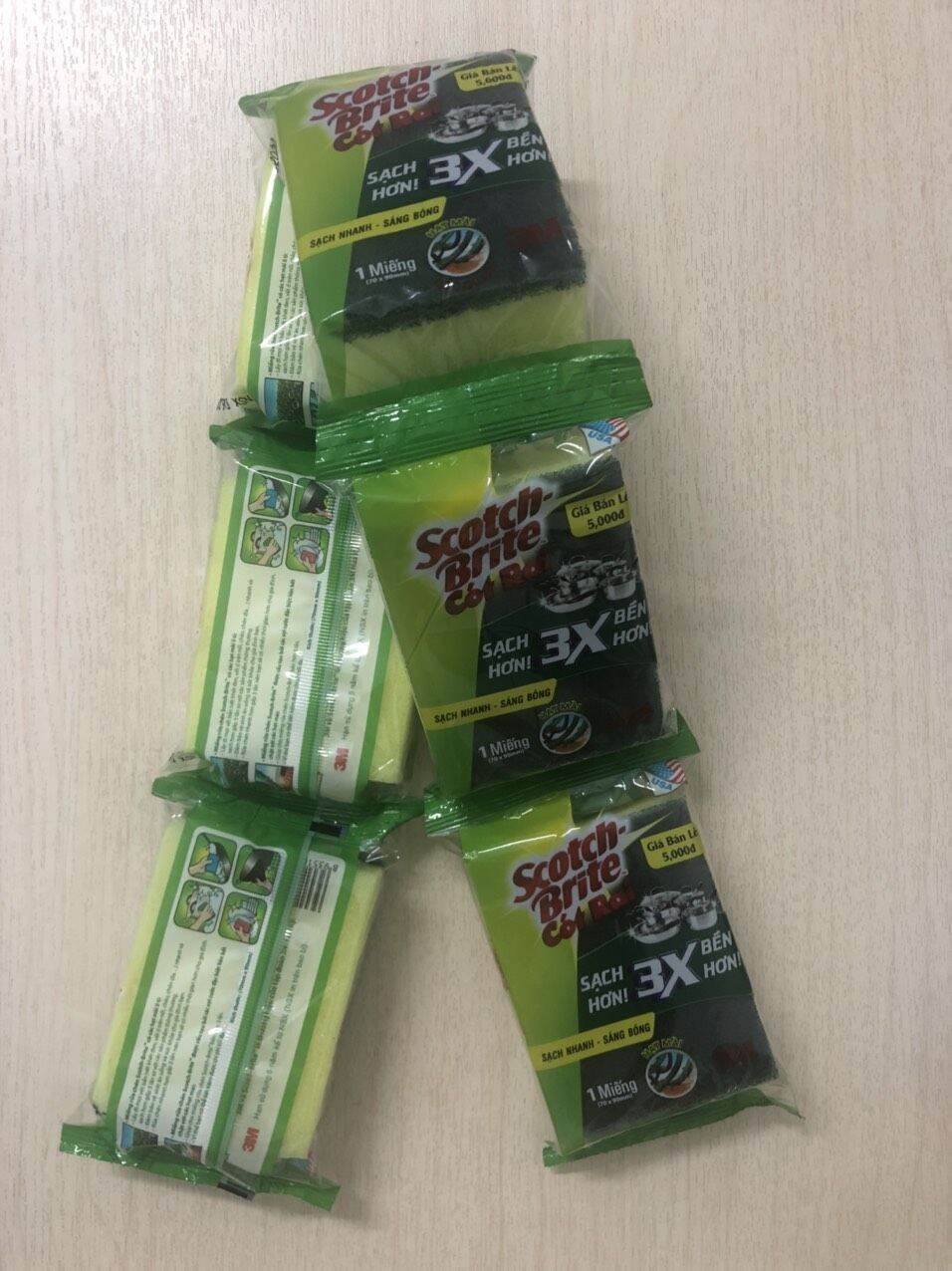 Combo 6 bịch rửa chén Scotch-Brte cót rai 3M.