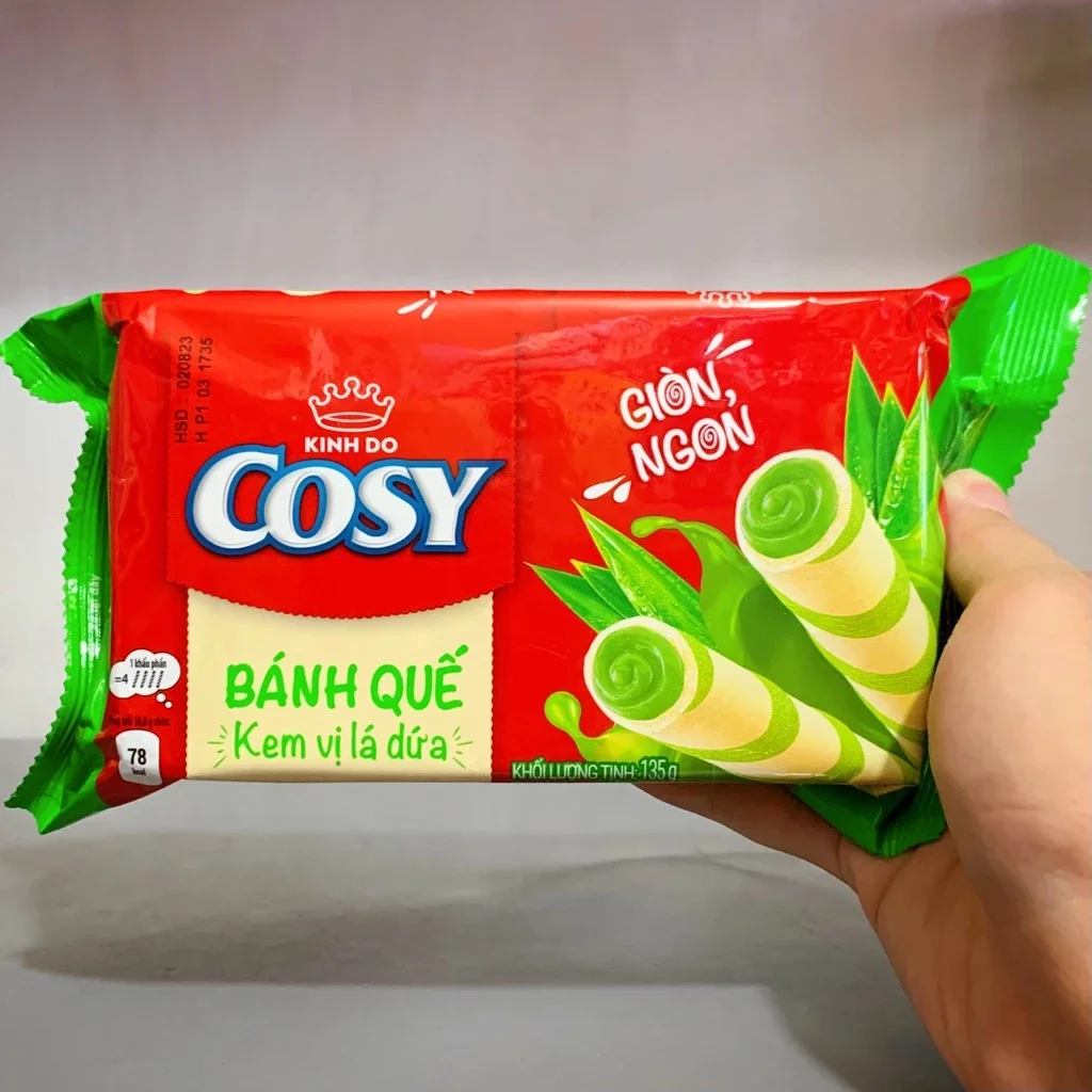 Bánh quế Cosy đủ vị cam, lá dứa, socola, dâu