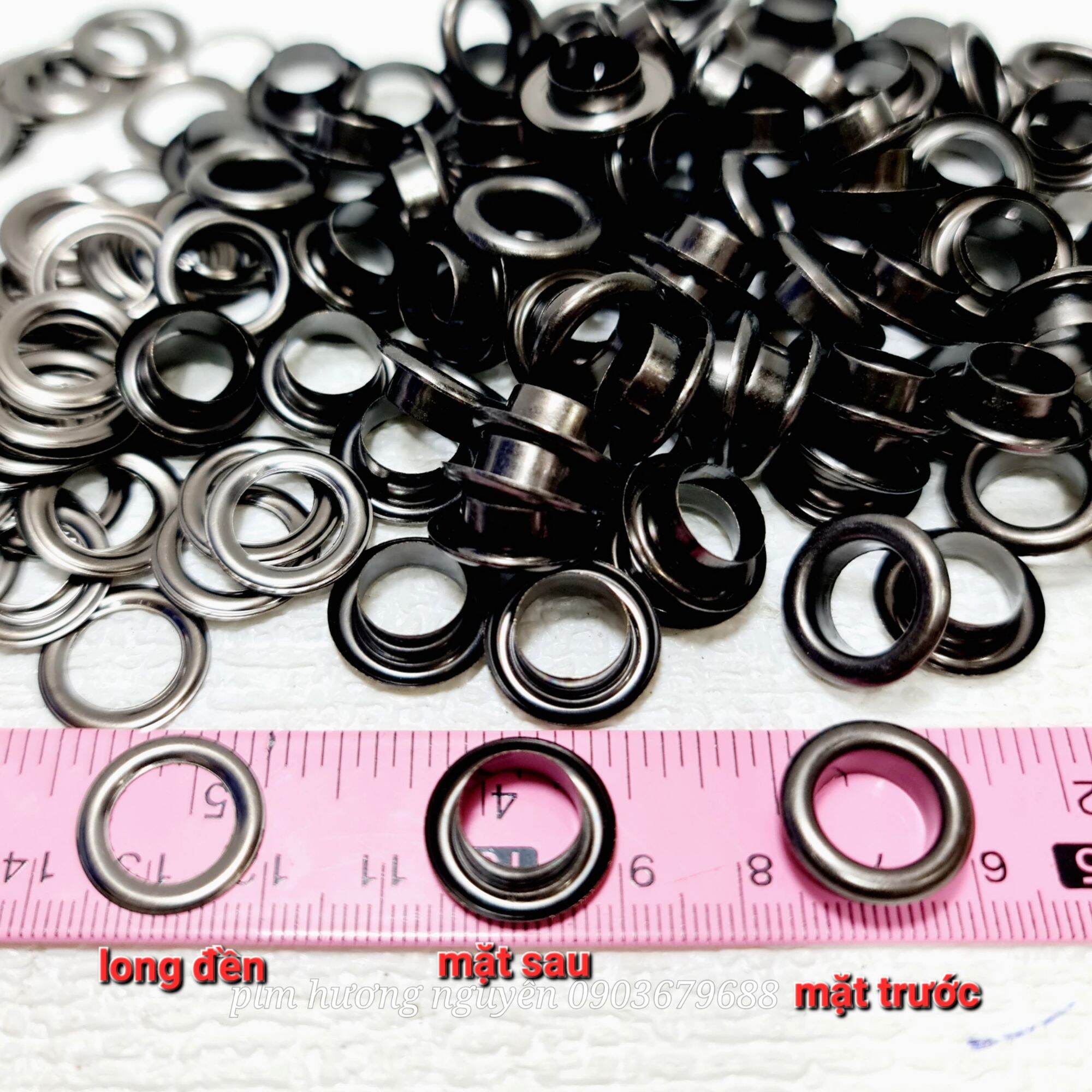 Khoen,khuy mắt cáo 10mm Khoen,khuy ore 10ly Khoen, khuy đóng bạt, cây đóng khoen bấm vải Số lượng: 20 bộ/ 1 túi