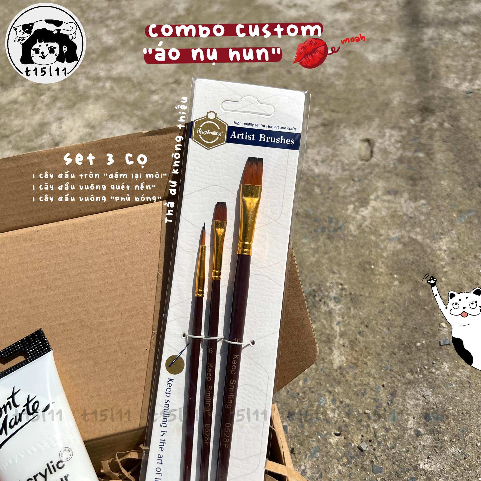 [t15l11] Combo Custom vẽ Nụ Hôn 6 món