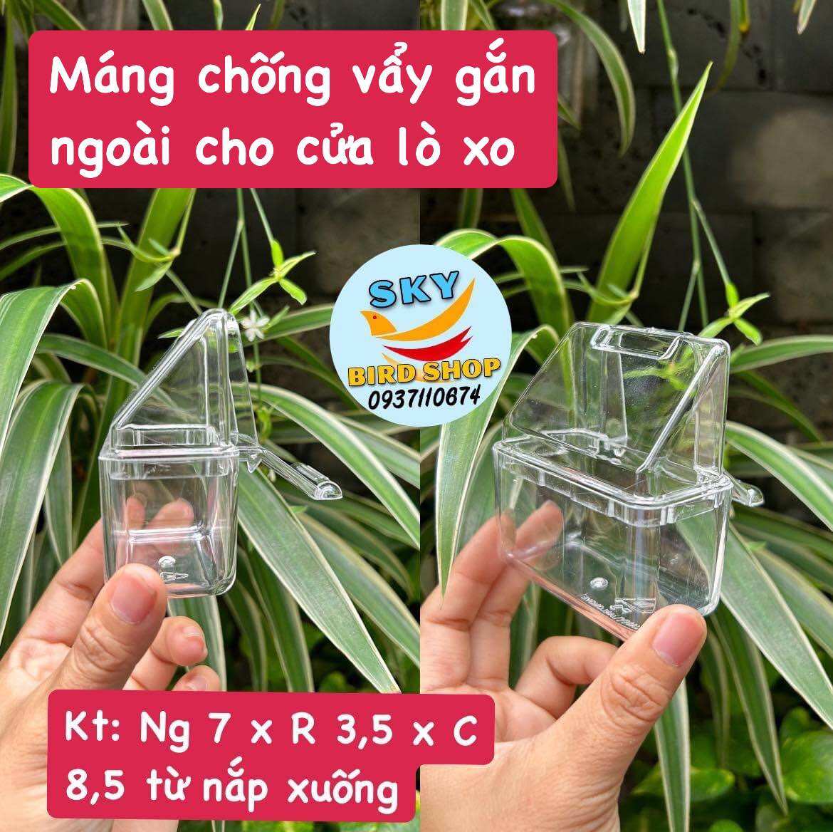 Máng ăn chống vẩy cho chim cảnh( gắn ngoài/ gắn trong)