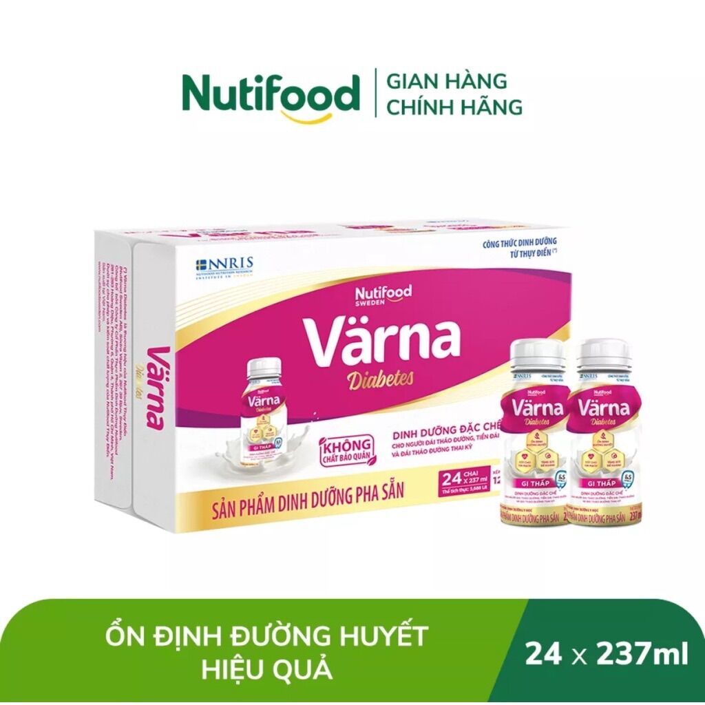 Thùng 24 chai sữa Varna Diabetes 237ml