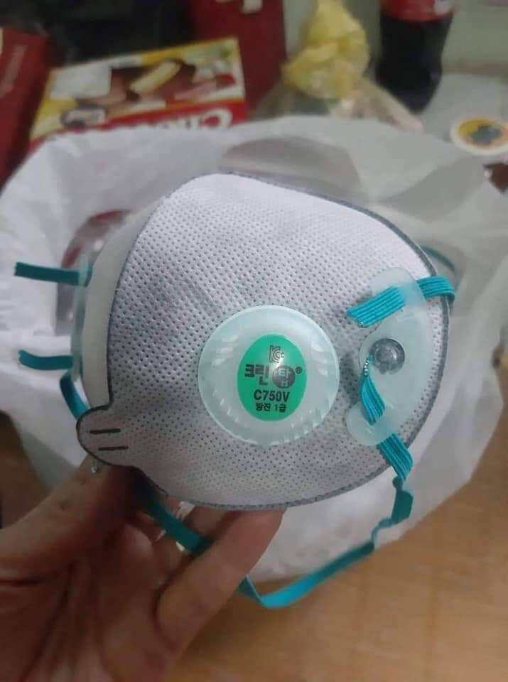 Khẩu trang C750V Han Quốc có van thở, chống độc, chống bụi