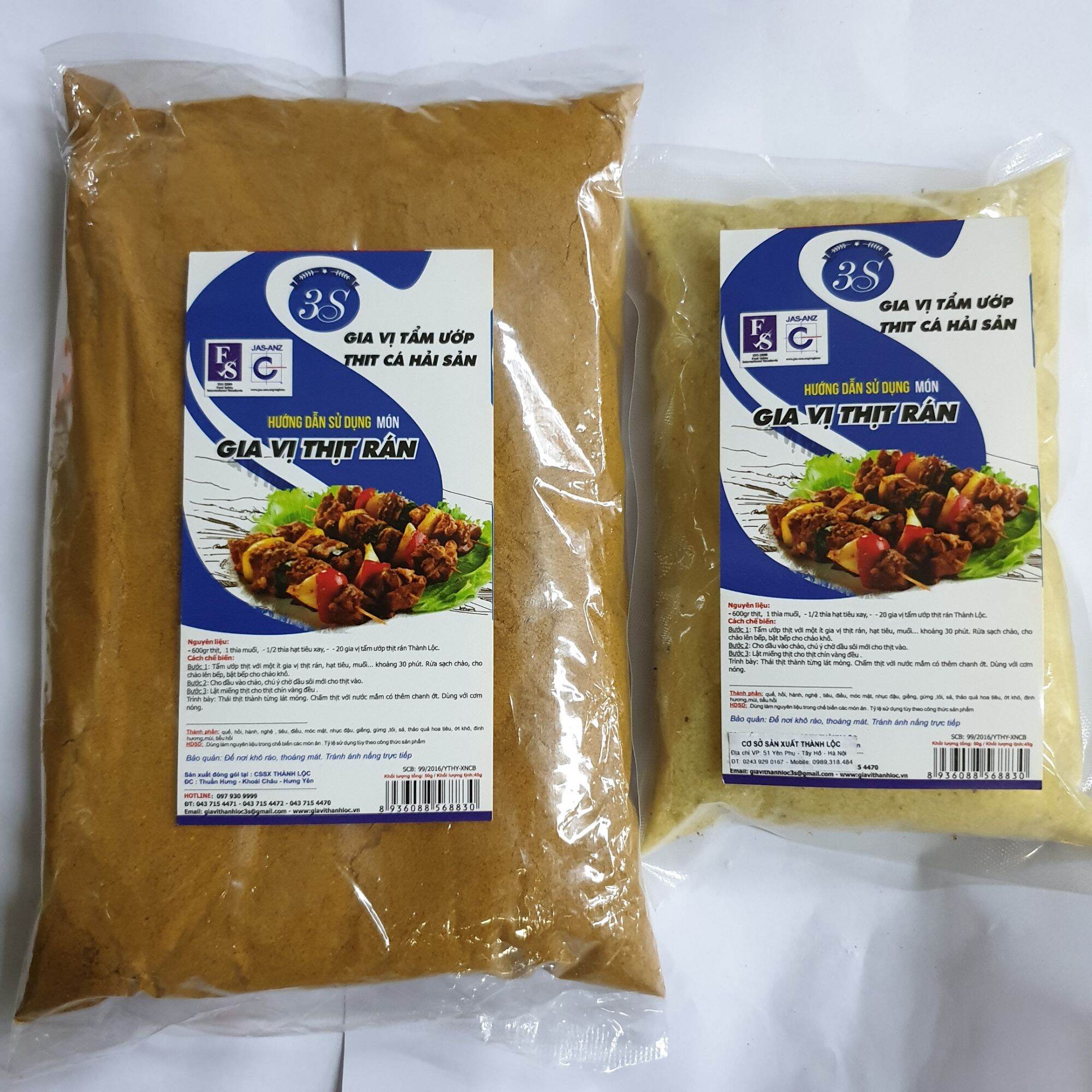 Gia vị thịt rán gói 500g combo
