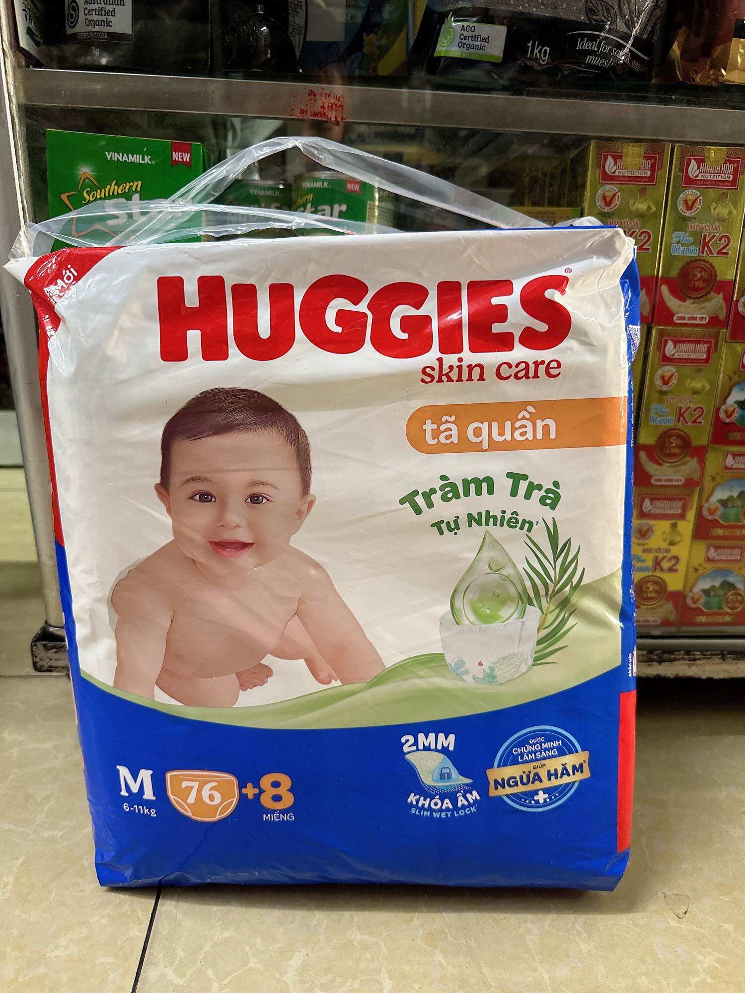 Tã quần Huggies TRÀM TRÀ - Size M 74 (Cho bé 6kg-11kg)
