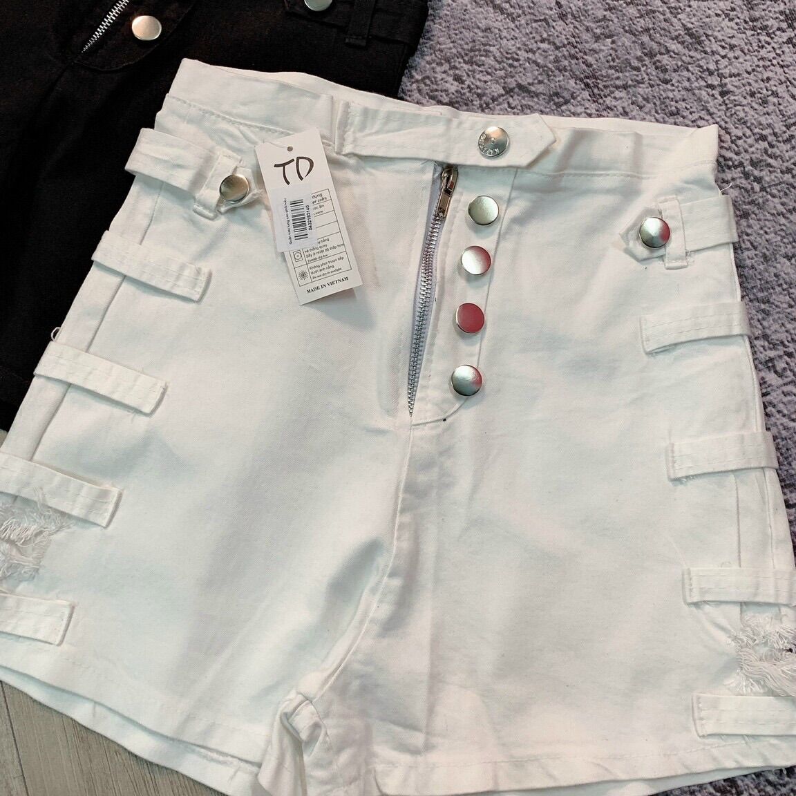 Quần short kaki (ảnh thật) lưng cao co giãn