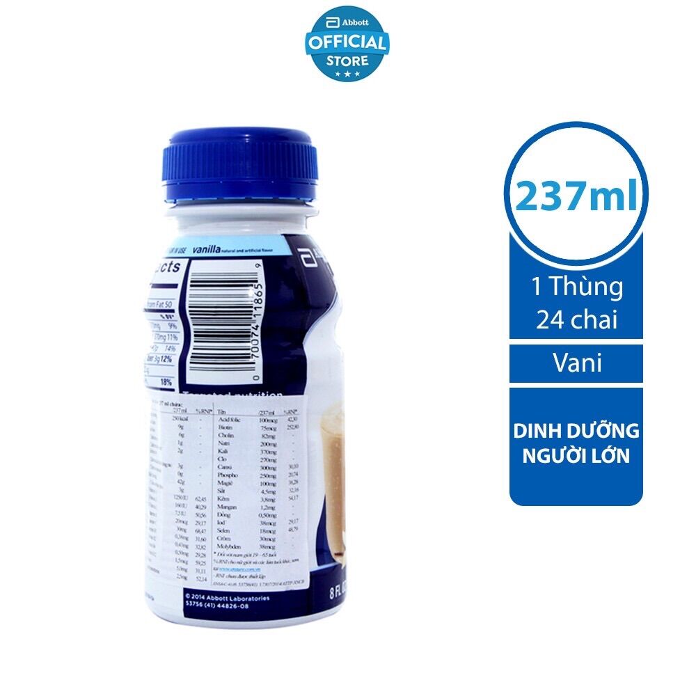 Thùng 24 Chai Sữa Nước Ensure Abbott 237ml/Chai