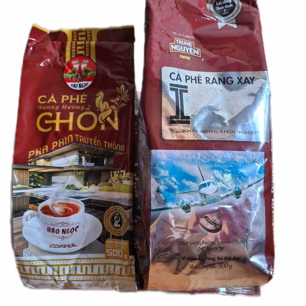 combo cà phê mix trộn trung nguyên chữ y +cà phê bảo ngọc số 2 chồn truyền thống (mỗi gói 500g)chuẩn gu đậm thơm sánh béo hậu ngọt nhẹ.chuẩn thơm ngon