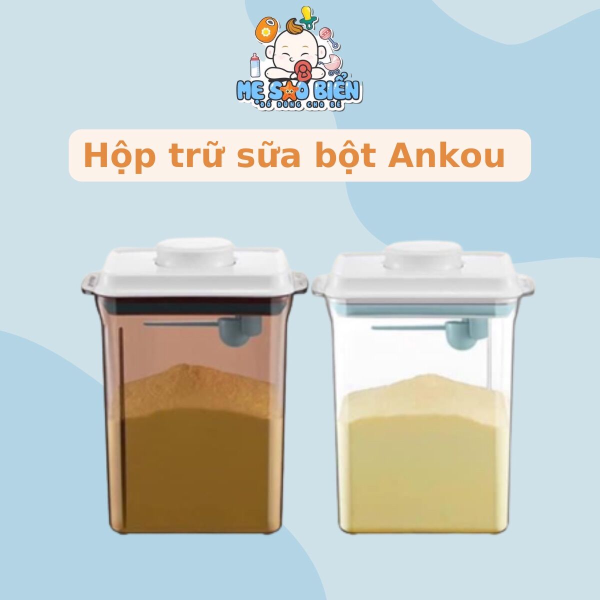 (Tặng sticker nhiệt) Hộp trữ sữa bột hút chân không ANKOU dung tích 1,7L - 2,3L