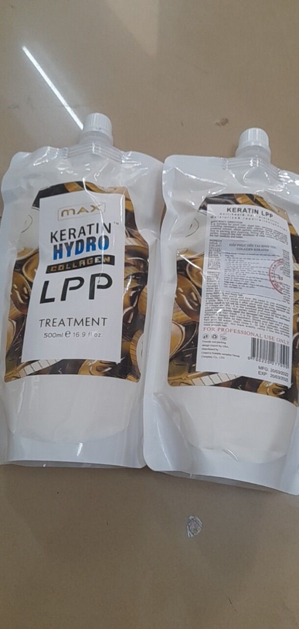 Hấp llp keratin hydro thơm siêu mềm mượt phục hồi tóc hư tổn nặng 1000ml