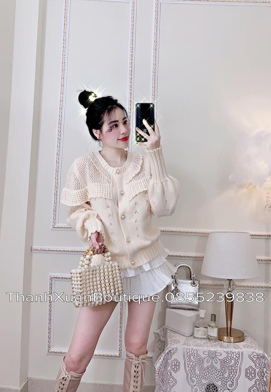 Giỏ xách tiểu thư ngọc trai  sần túi lụa nơ  cao cấp