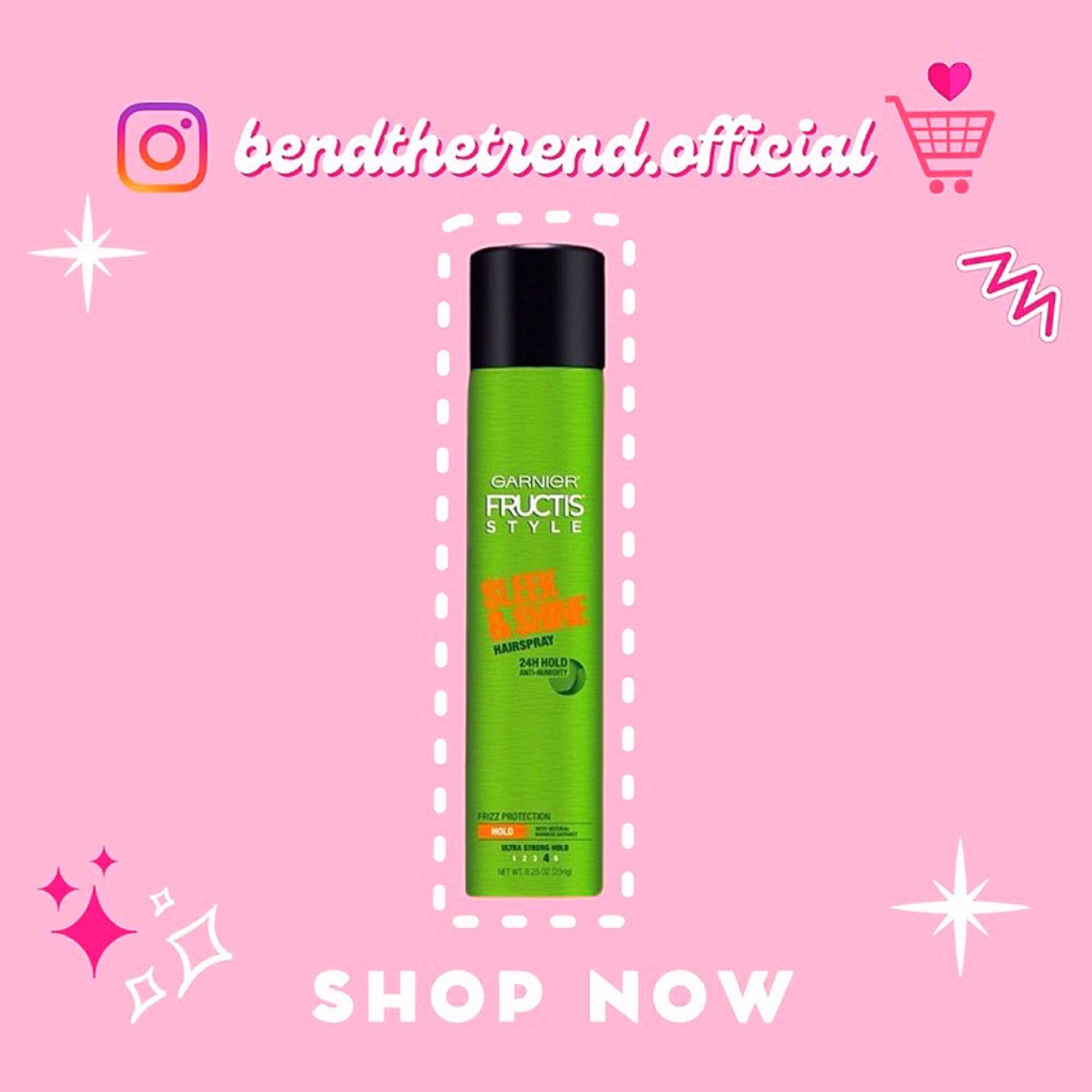 Keo xịt giữ nếp tóc garnier sleek & shine hairspray