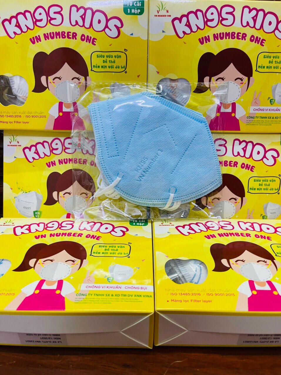 Khẩu trang Kn95 Vn Number One Trẻ Em( 4 lớp )( hộp = 10 cái)