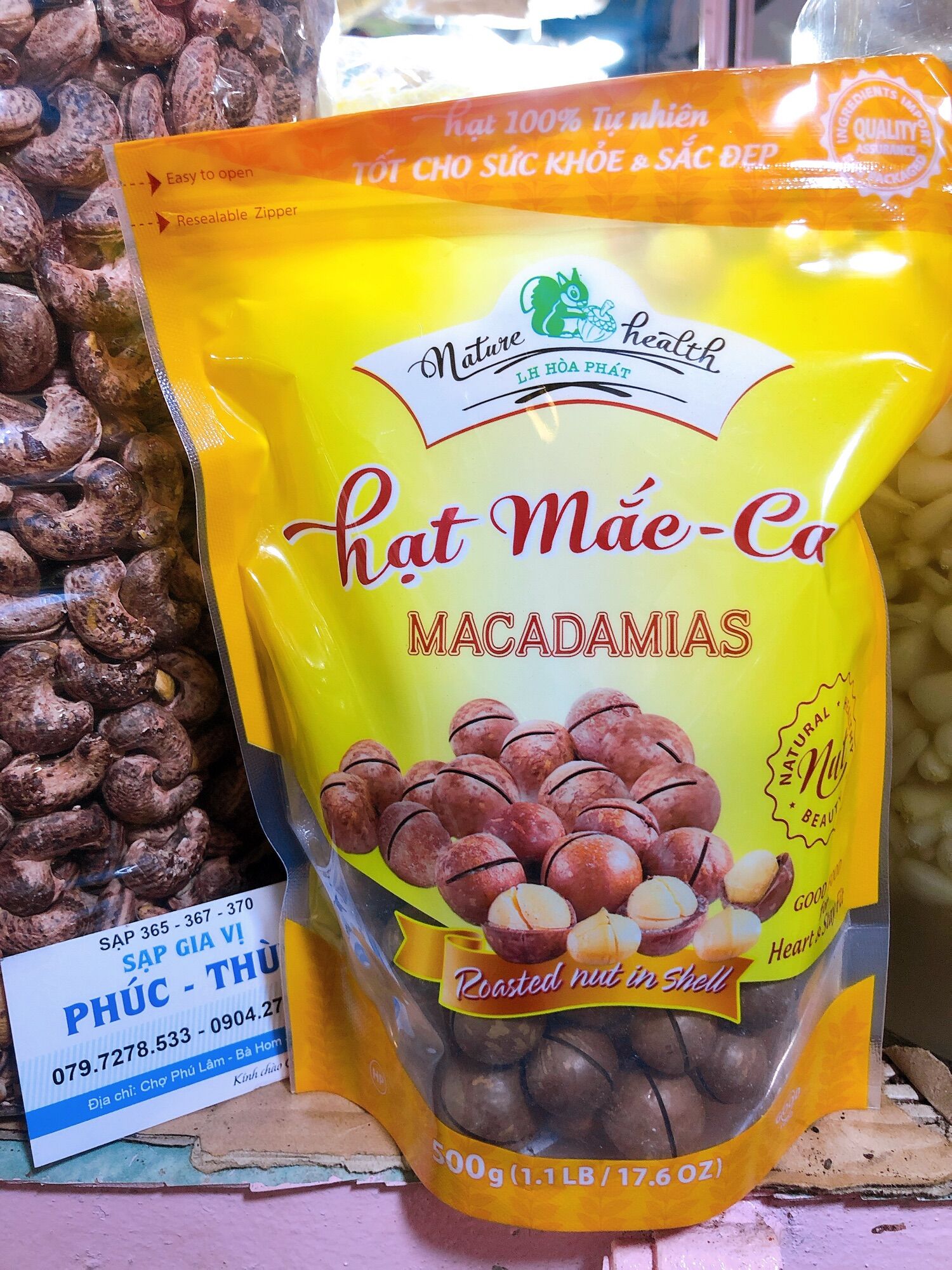 Hạt macca, mắc ca túi 500 gram, Macadamine LH Hoà Phát