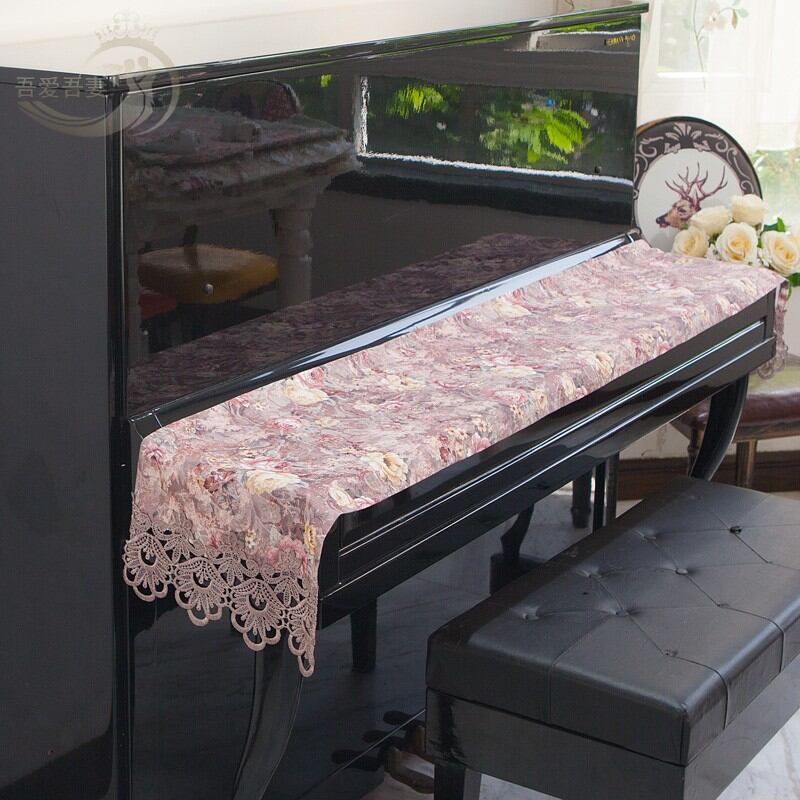 Khăn phủ vải phủ bàn phím đàn piano khăn phủ chống bụi khăn phủ đàn piano bắc âu đơn giản hiện đại khăn phủ đàn piano vải phối màu xám