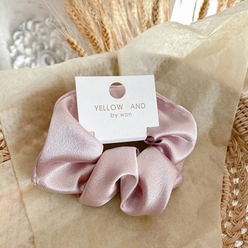 Combo 3 dây buộc tóc Scrunchies phi bóng lụa satin trơn giá sỉ