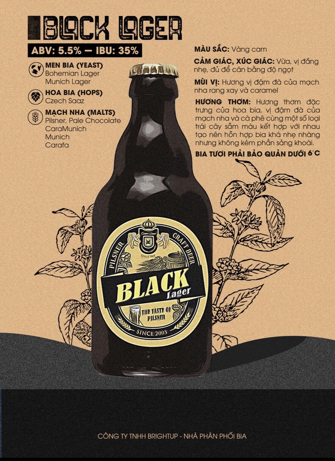 Pack 2 chai Black Lager