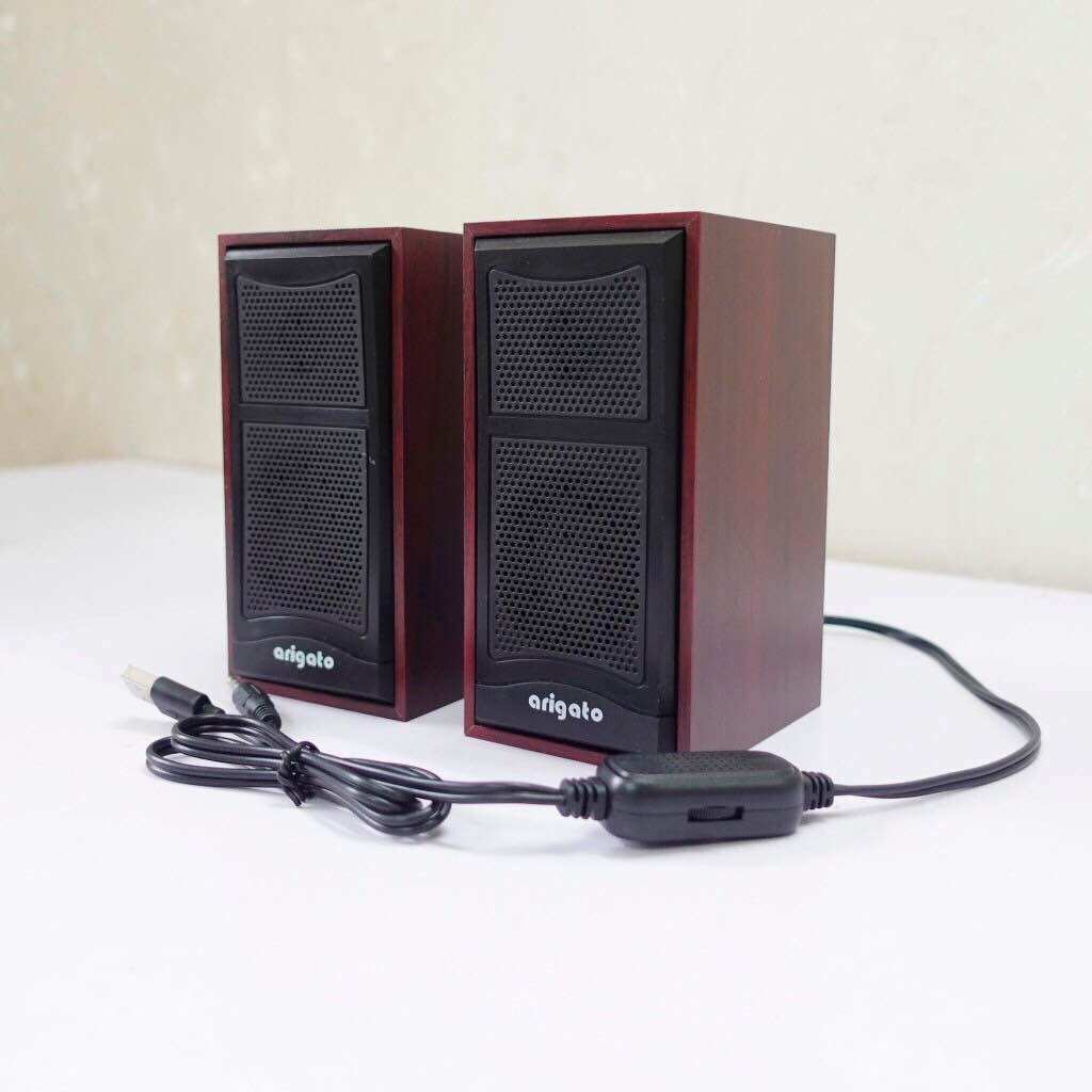 Loa vi tính máy tính M22 vỏ gỗ, cho PC, Laptop, Điện thoại âm thanh chắc, đỉnh, giá rẻ.