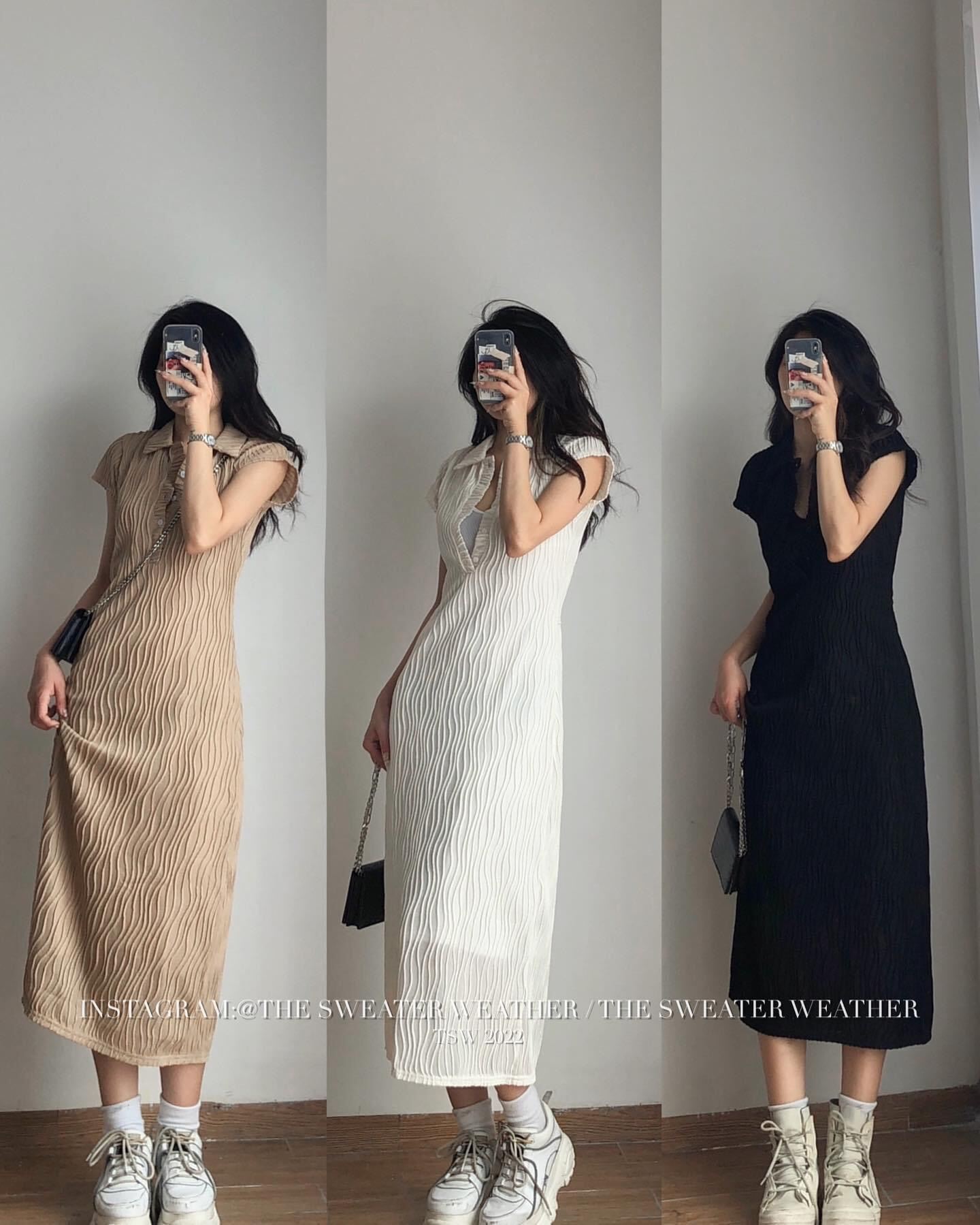 Váy len mỏng dáng dài cổ Polo Zara Auth New tag có sẵn 6050/310 6050310