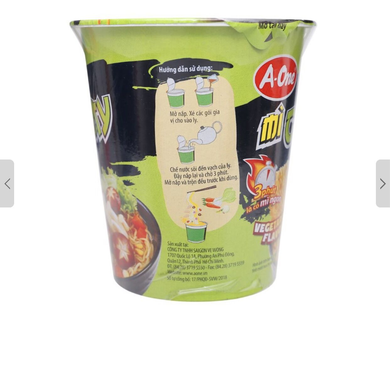 [MÌ LY CHAY SIÊU NGON] Combo 6 ly mì chay rau củ quả A One ( mỗi ly 65g) Date mới 8 tháng.
