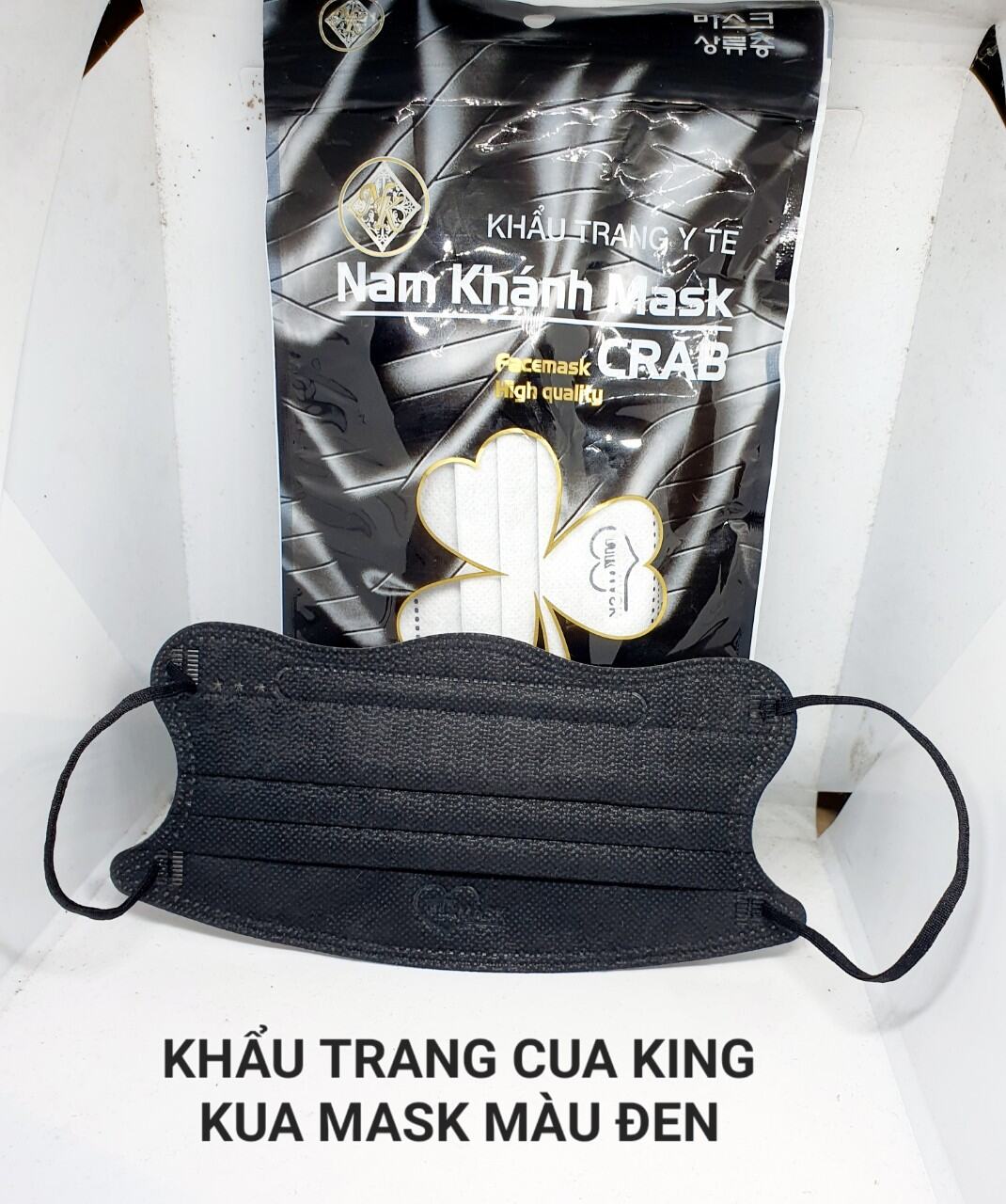 Khẩu trang King Kua, khẩu trang Cua Crab Mask màu ĐEN Set 30 cái
