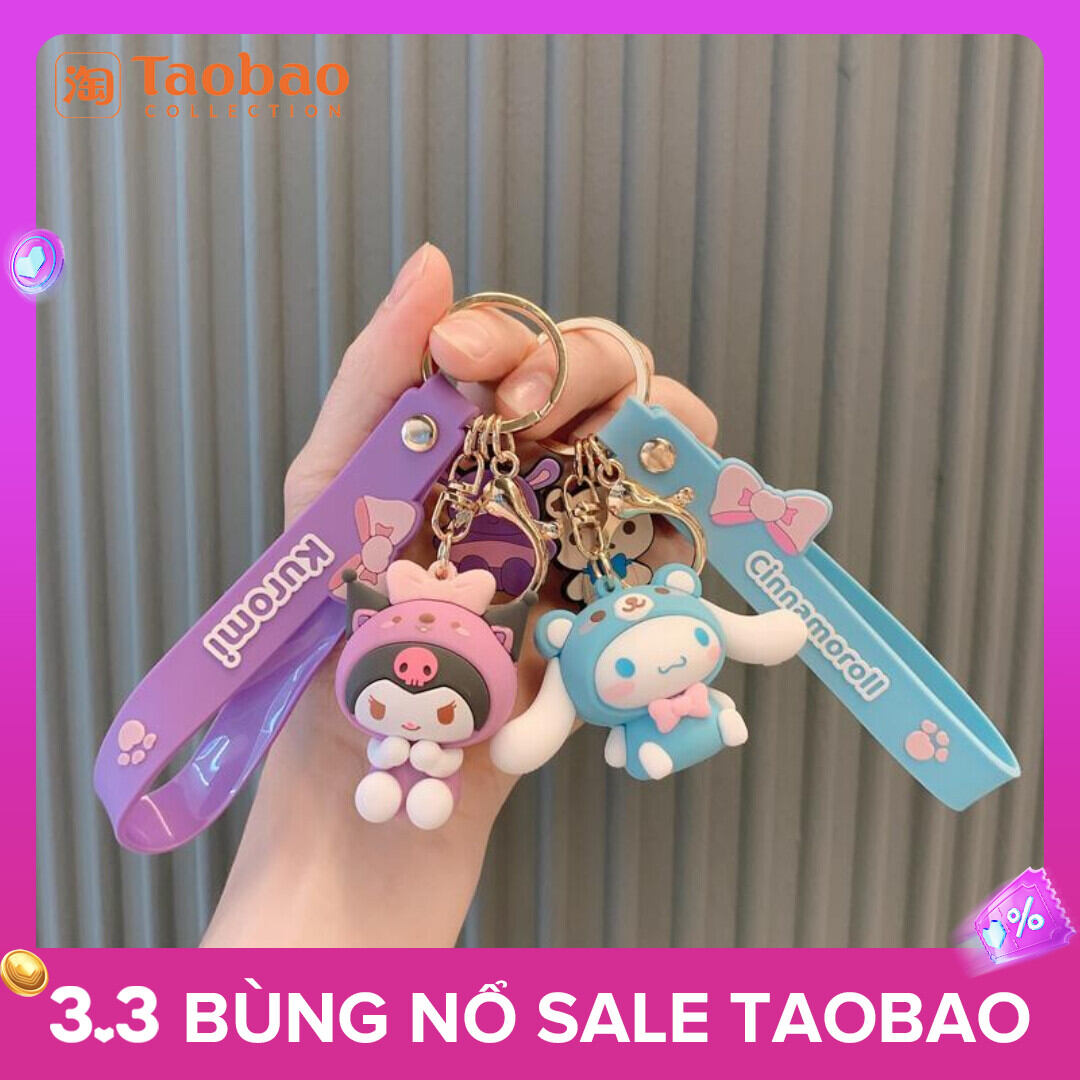 Móc chìa khóa hình chó cinnamoroll đáng yêu móc chìa khóa cặp đôi xinh xắn hoạt hình nữ sinh cặp sách móc chìa khóa treo trang sức