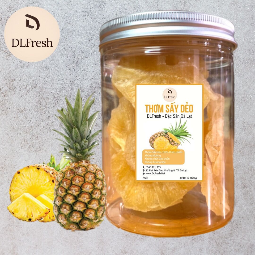Thơm sấy muối ớt DLFresh thơm sấy dẻo muối ớt 200g