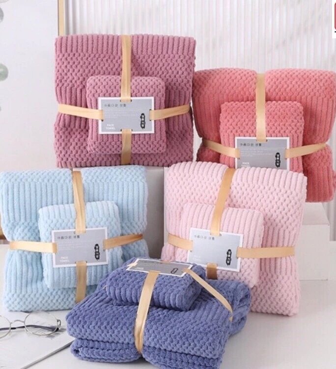 Set 2 khăn tắm chữ thập - Khăn tắm cotton