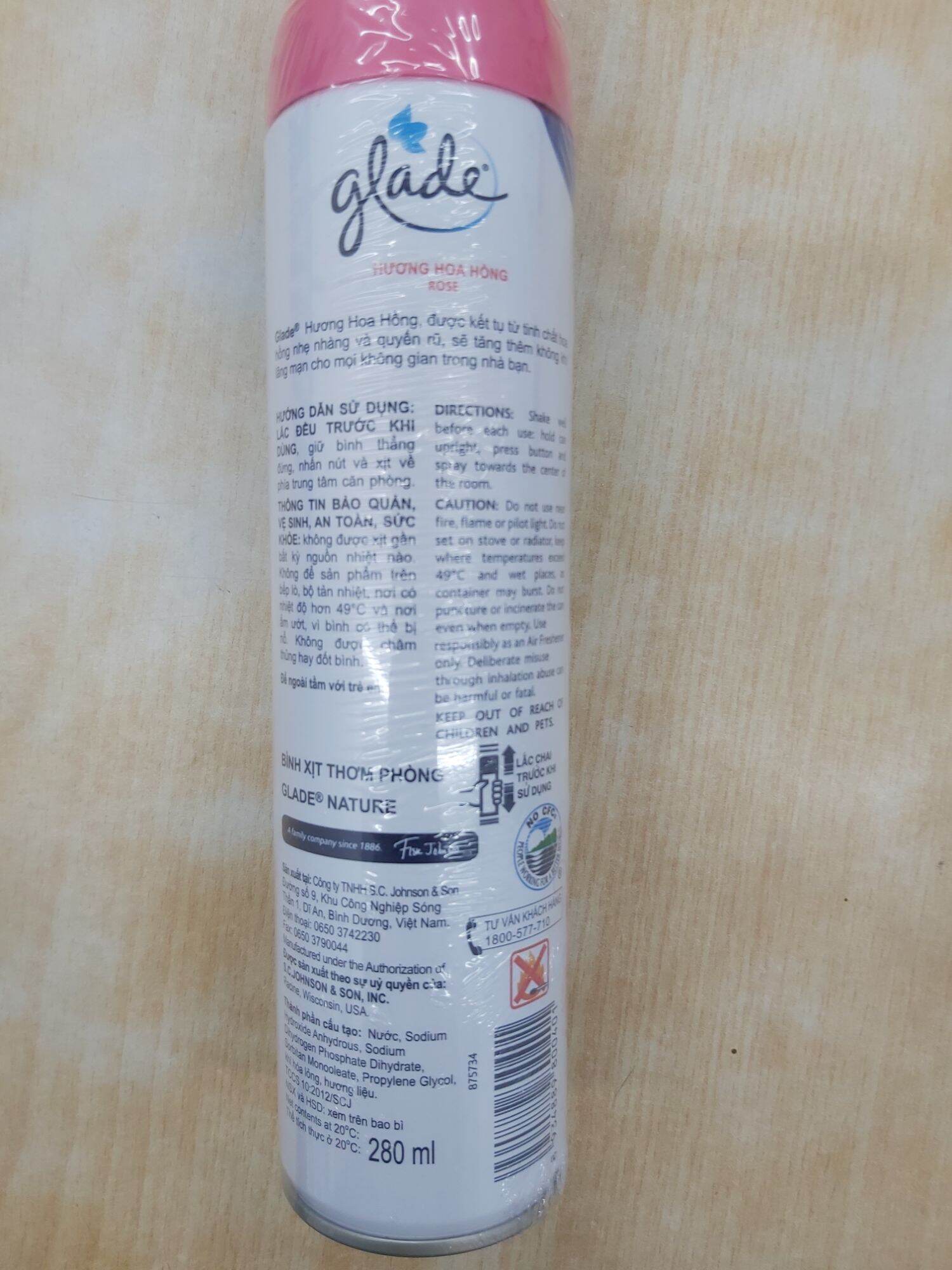 Xịt Phòng Glade Hương Hoa Hồng 280ml