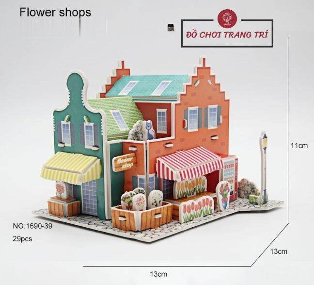 Mô hình 3D lắp ráp - Đồ chơi thông minh - Hình các loại nhà phố