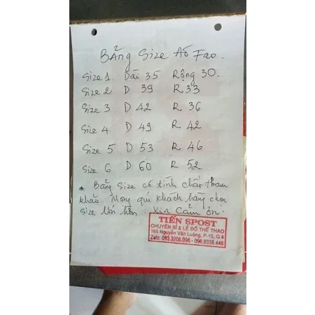 Áo phao bơi (có bảng size trong hình)