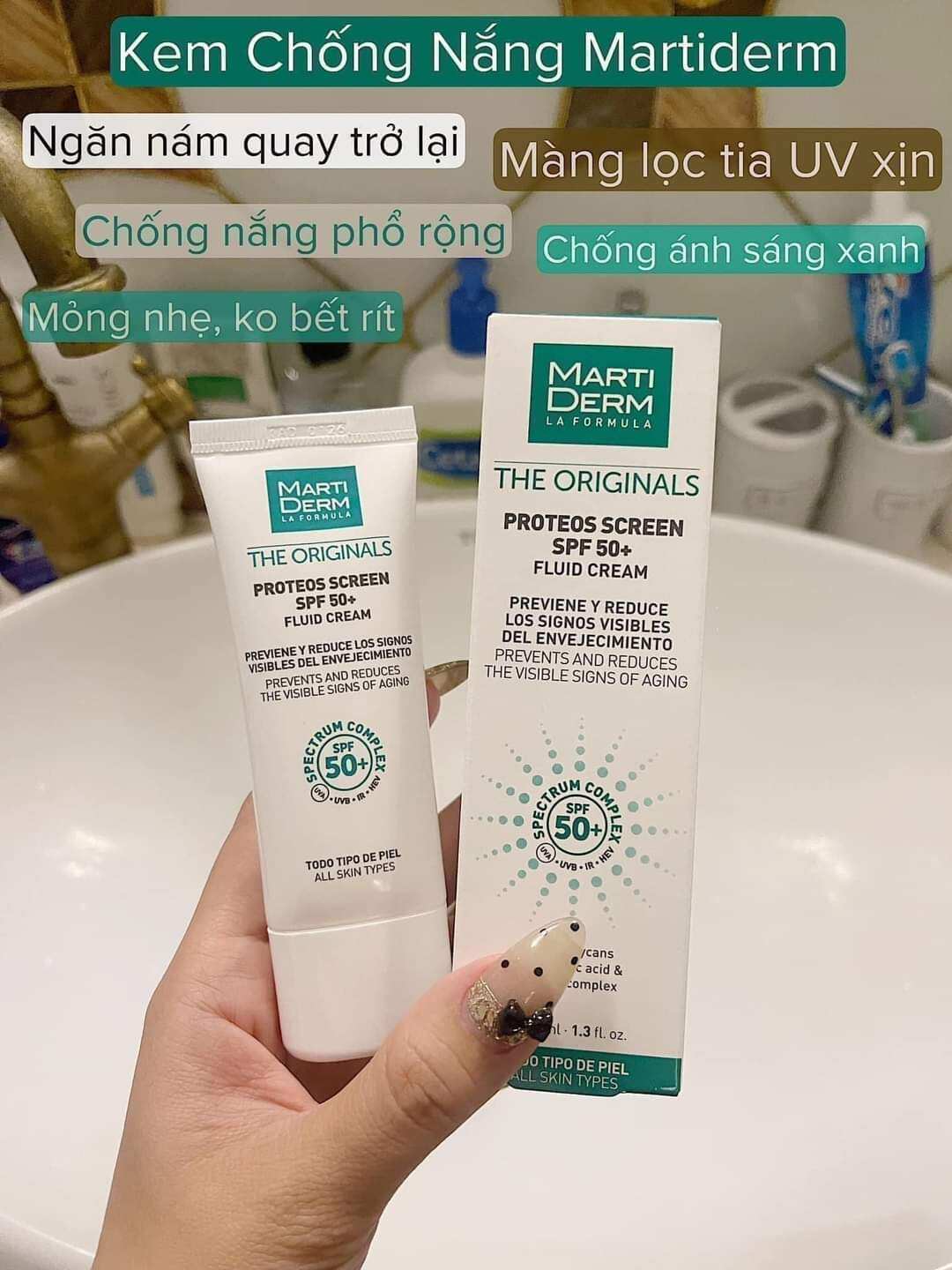 Kem chống nắng martiderm spf 50+ pa, kem chống nắng phổ rộng