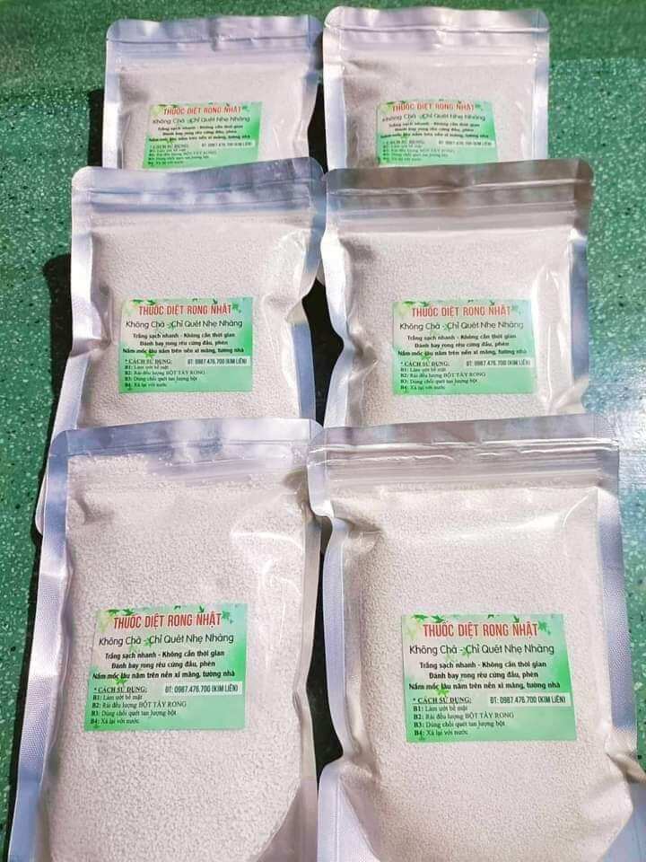 Bột tẩy rong trên nền xi măng