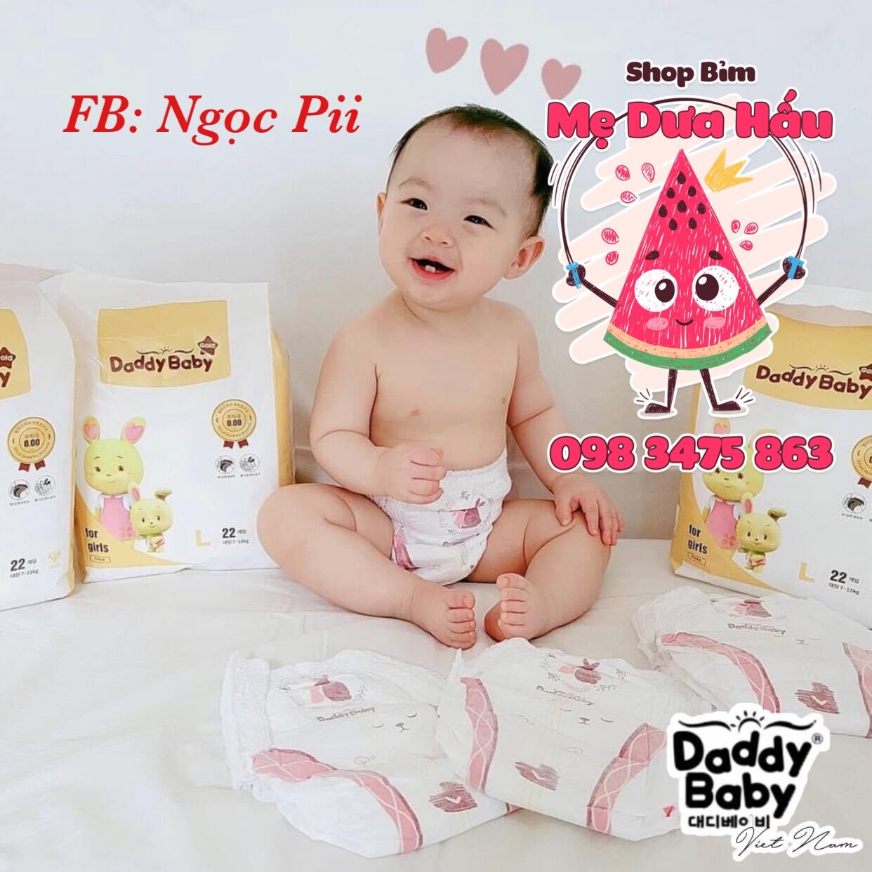 Bỉm dán daddy baby nội địa hàn quốc s28 m24 l20 xl18 meduahaubimsua