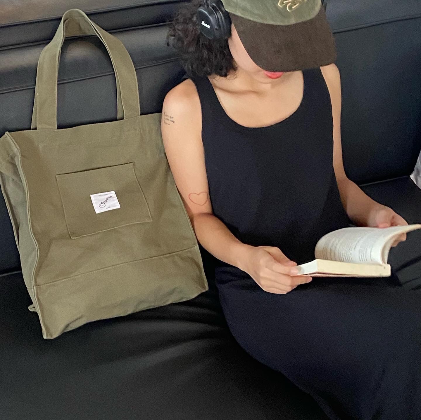 Túi vải canvas spooon box bag màu nori