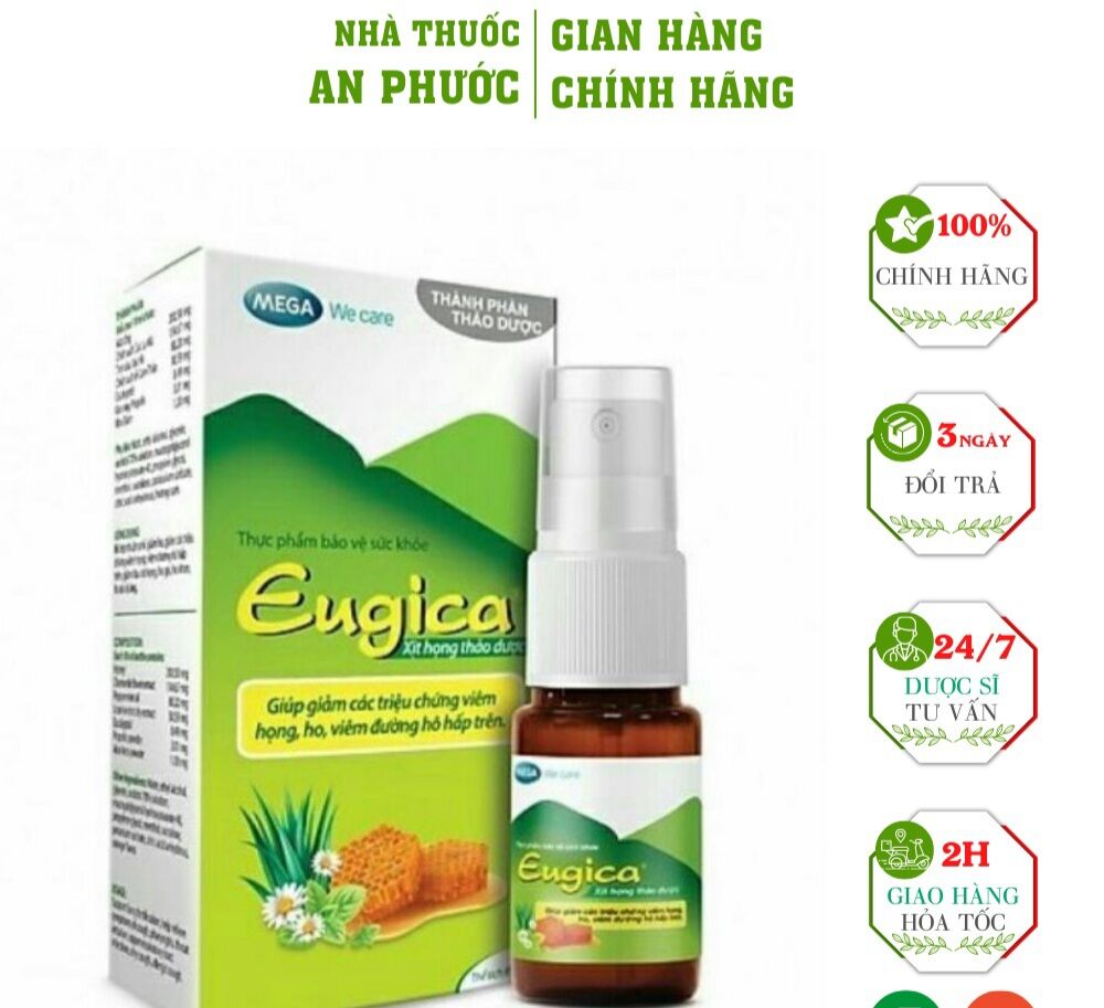 Xịt Họng Thảo Dược Eugica Chai 10ml